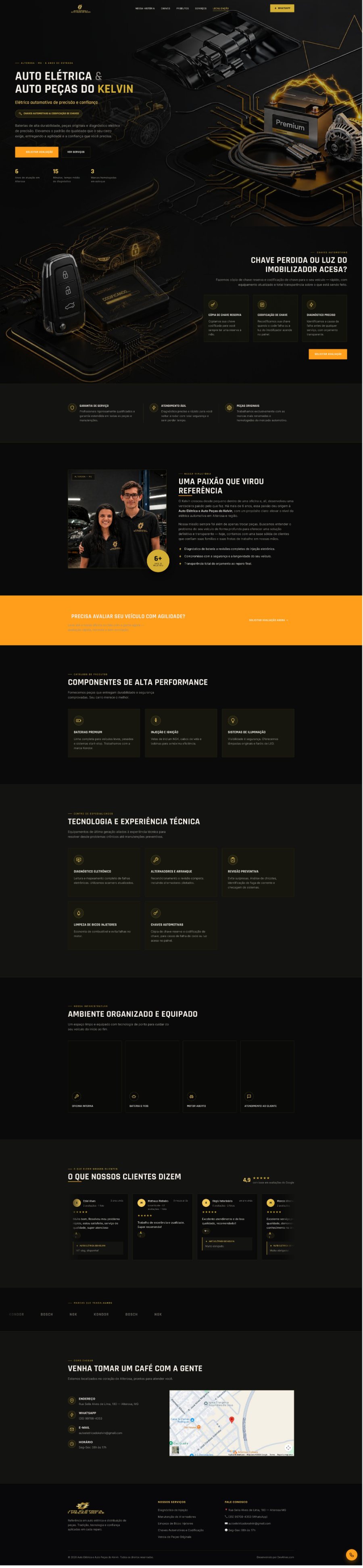 Site completo da Auto Elétrica do Kelvin